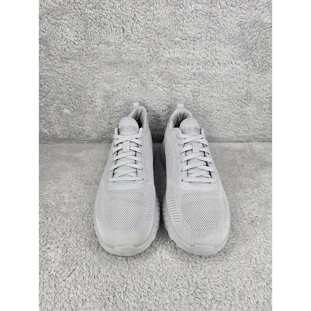 Skechers BOBS Squad Grey Knit Sneakers Women's Size 9.5 Comfort Athletic Shoes